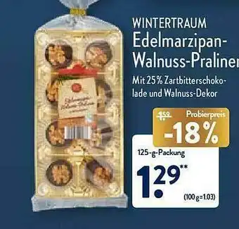 Aldi Nord Wintertraum Edelmarzipan-walnuss-pralinen Angebot