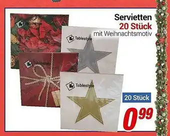 CENTERSHOP Servietten 20 Stück Angebot