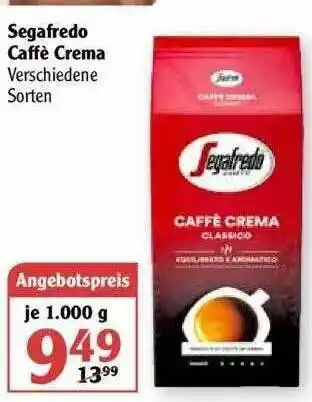 Globus Segafredo Caffè Crema Angebot