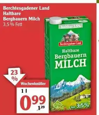 Globus Berchtesgadener Land Haltbare Bergbauern Milch Angebot