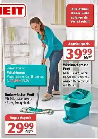 Globus Leifheit Bodenwischer Profi Oder Wischtuchpresse Profi Angebot