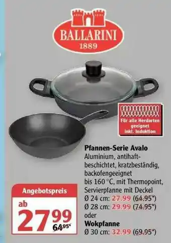 Globus Ballarini Pfannen-serie Avalo Oder Wokpfanne Angebot