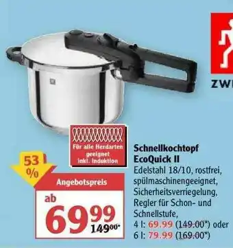 Globus Schellkochtopf Ecoquick II Angebot