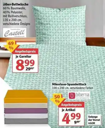 Globus Biber-bettwäsche Castell Oder Biberna Mikrofaser-spannbetttuch Angebot