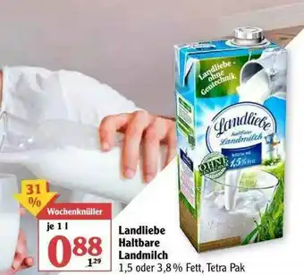 Globus Landliebe Haltbare Landmilch Angebot