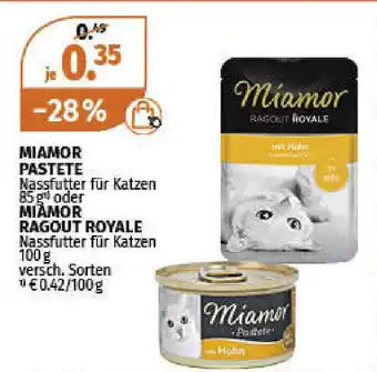 Müller Miamor Pastete 85g oder Miamor Ragout Royale 100g Angebot