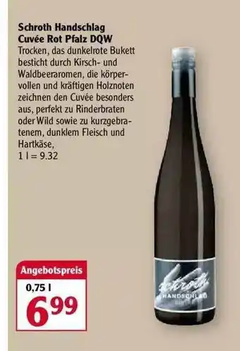 Globus Schroth Handschlag Cuvée Rot Pfalz Dqw Angebot