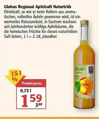 Globus Globus Regional Apfelsaft Naturtrüb Angebot