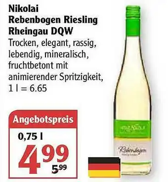 Globus Nikolai Rebenbogen Riesling Rheingu Dqw Angebot