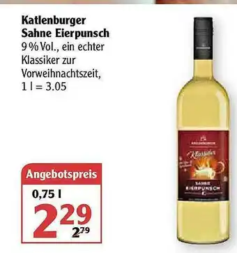 Globus Katlenburger Sahne Eierpunsch Angebot