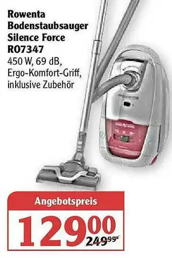 Globus Rowenta Bodenstaubsauger Silence Force Ro7347 Angebot