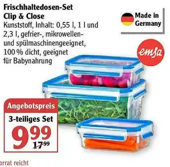 Globus Emsa Frischhaltedosen-set Clip&close Angebot