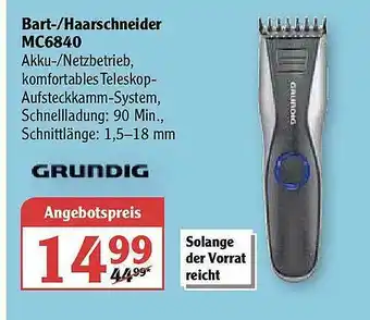 Globus Bart- Haarschneider Mc6840 Grundig Angebot