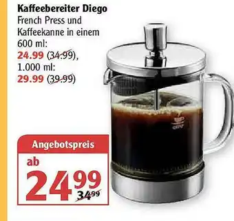 Globus Kaffeebereiter Diego Angebot