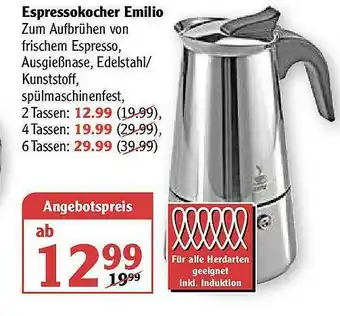 Globus Espressokocher Emilio Angebot