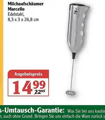 Globus Milchaufschäumer Marcello Angebot