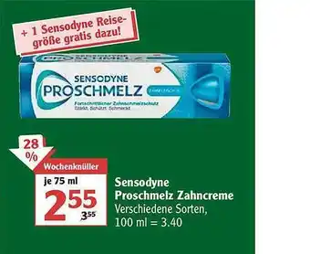 Globus Sensodyne Proschmelz Zahncreme Angebot