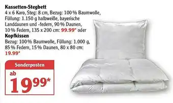 Globus Kassetten-stegbett Kopfkissen Angebot