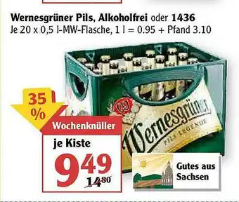 Globus Wernesgrüner Pils Alkoholfrei Oder 1436 Angebot