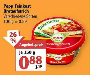 Globus Popp Feinkost Brotaufstrich Angebot