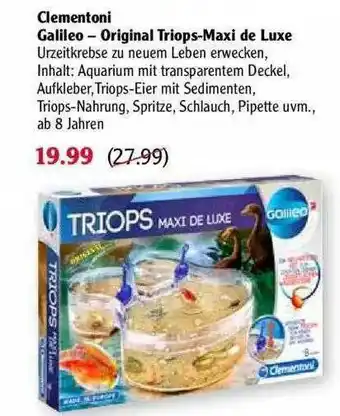 Globus Clementoni Galileo - Original Triops-maxi De Luxe Angebot