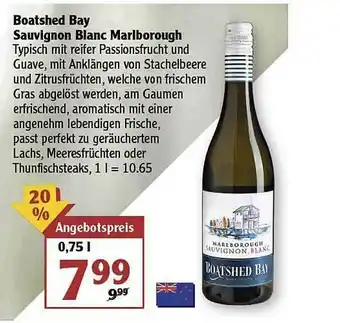 Globus Boatshed Bay Sauvignon Blanc Marlborough Angebot