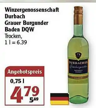 Globus Winzergenossenschaft Durbach Grauer Burgunder Baden Dqw Angebot