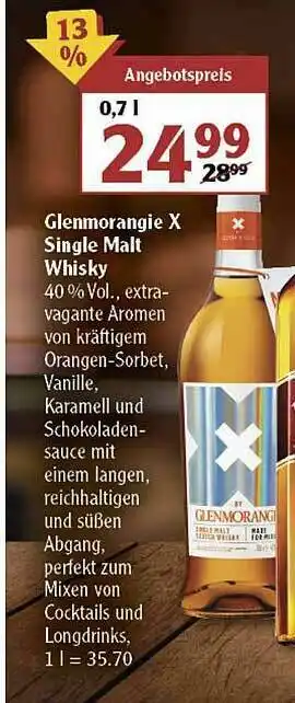 Globus Glenmorangie X Single Malt Whisky Angebot