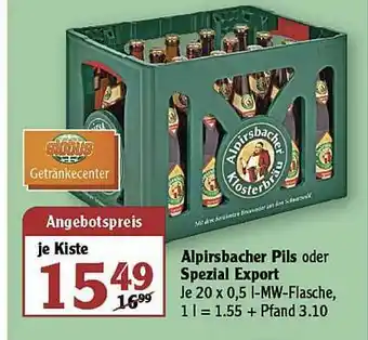 Globus Alpirsbacher Pils Oder Spezial Export Angebot