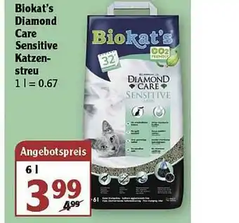 Globus Biokat's Diamond Care Sensitive Katzen-streu Angebot