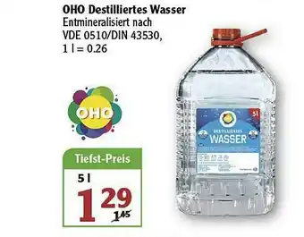 Globus Oho Destilliertes Wasser Angebot