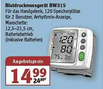 Globus Blutdruckmessgerät Bw315 Angebot