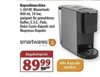 Globus Kapselmaschine Smartwares Angebot