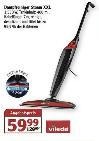 Globus Damfreiniger Steam Xxl Vileda Angebot