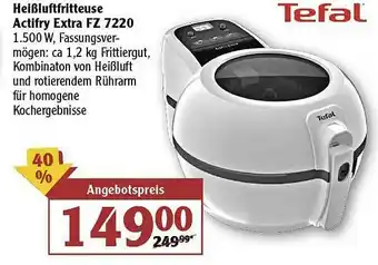 Globus Heißluftfritteuse Actifry Extar Fz 7220 Tefal Angebot