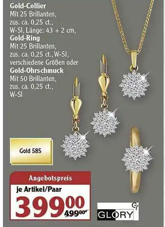 Globus Gold-collier Gold-ring Gold-ohrschmuck Glory Angebot