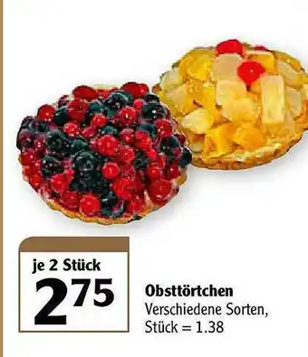 Globus Obsttörtchen Angebot