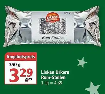 Globus Lieken Urkorn Rum-stollen Angebot