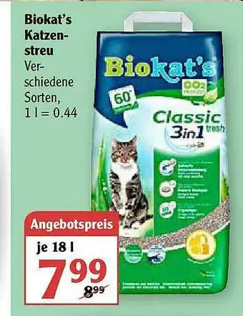 Globus Biokat's Katzen-streu Angebot