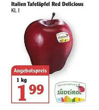 Globus Italien Tafeläpfel Red Delicous Südtirol Angebot