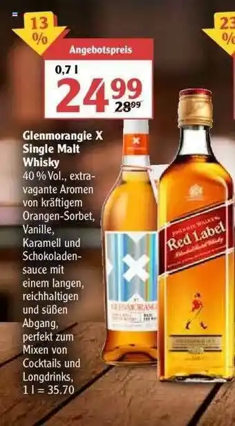 Globus Glenmorangie X Single Malt Whisky Angebot