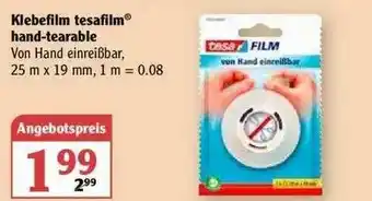 Globus Klebefilm Tesafilm Hand-tearable Angebot