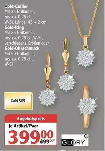 Globus Gold-collier Gold-ring Oder Gold-ohrschmuck Glory Angebot