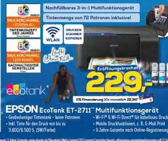 Euronics Epson EcoTank ET-2711 Multifunktionsgerät Angebot