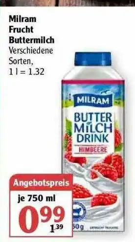 Globus Milram Frucht Buttermilch Angebot