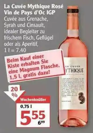 Globus La Cuvée Mythique Rosé Vin Du Pays D'oc Igp Angebot