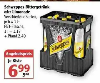 Globus Schweppes Bittergetränk Oder Limonade Angebot