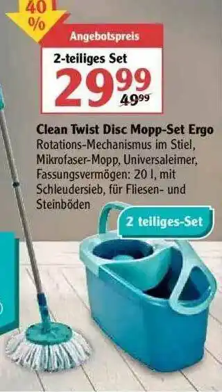 Globus Clean Twist Disc Mopp-set Ergo Angebot