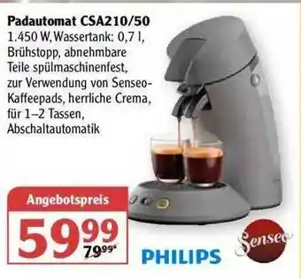 Globus Padautomat Csa210-50 Philips Angebot