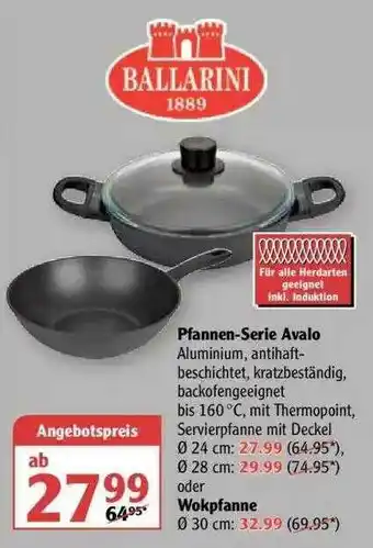 Globus Ballarini Pfannen-serie Avalo Oder Wokpfanne Angebot